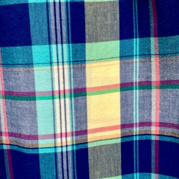 Ralph Lauren RL boyfriend button down cotton shirt, plaid, blue & yellow, S - Picture 6 of 8